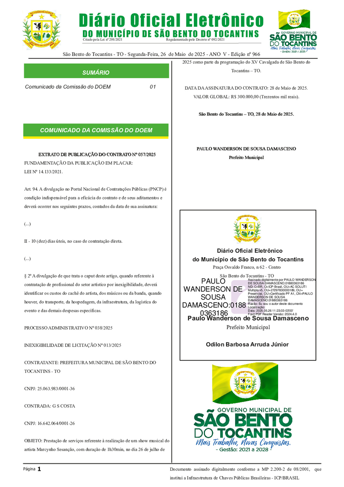 Diário Oficial - Edição Nº 966