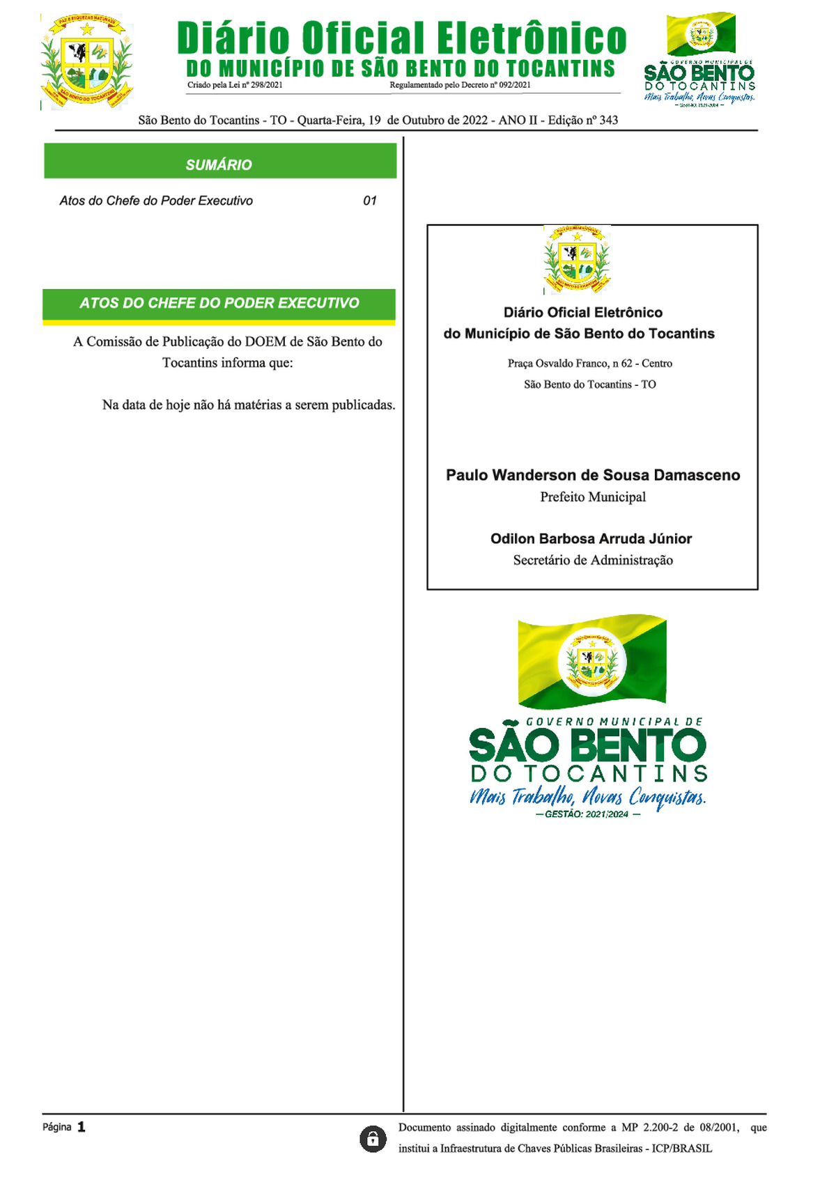 Diário Oficial - Edição Nº 344