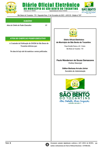 Diário Oficial - Edição Nº 587