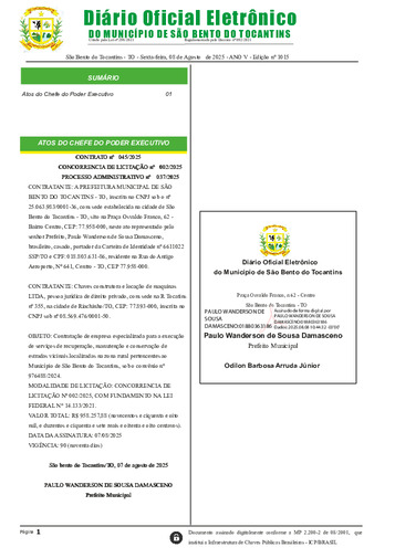 Diário Oficial - Edição N° 1015