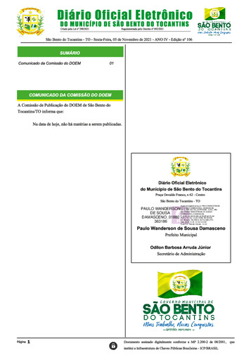 Diário Oficial - Edição N° 106