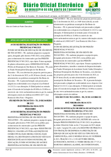 Diário Oficial - Edição Nº 884