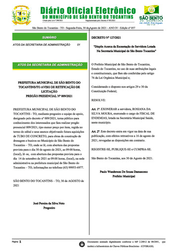 Diário Oficial - Edição N° 057