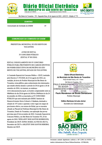 Diário Oficial - Edição Nº 775