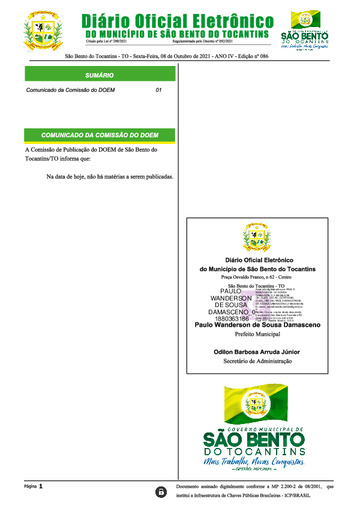 Diário Oficial - Edição N° 086