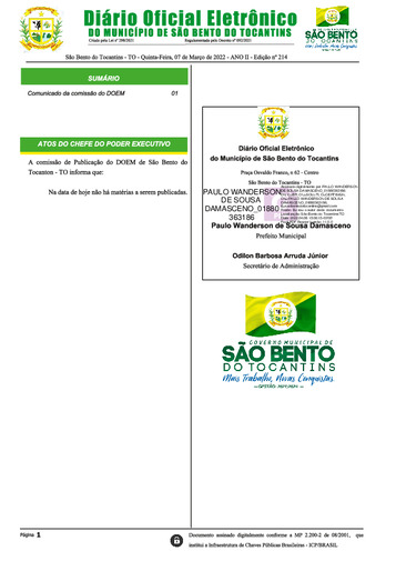 Diário Oficial - Edição Nº 214