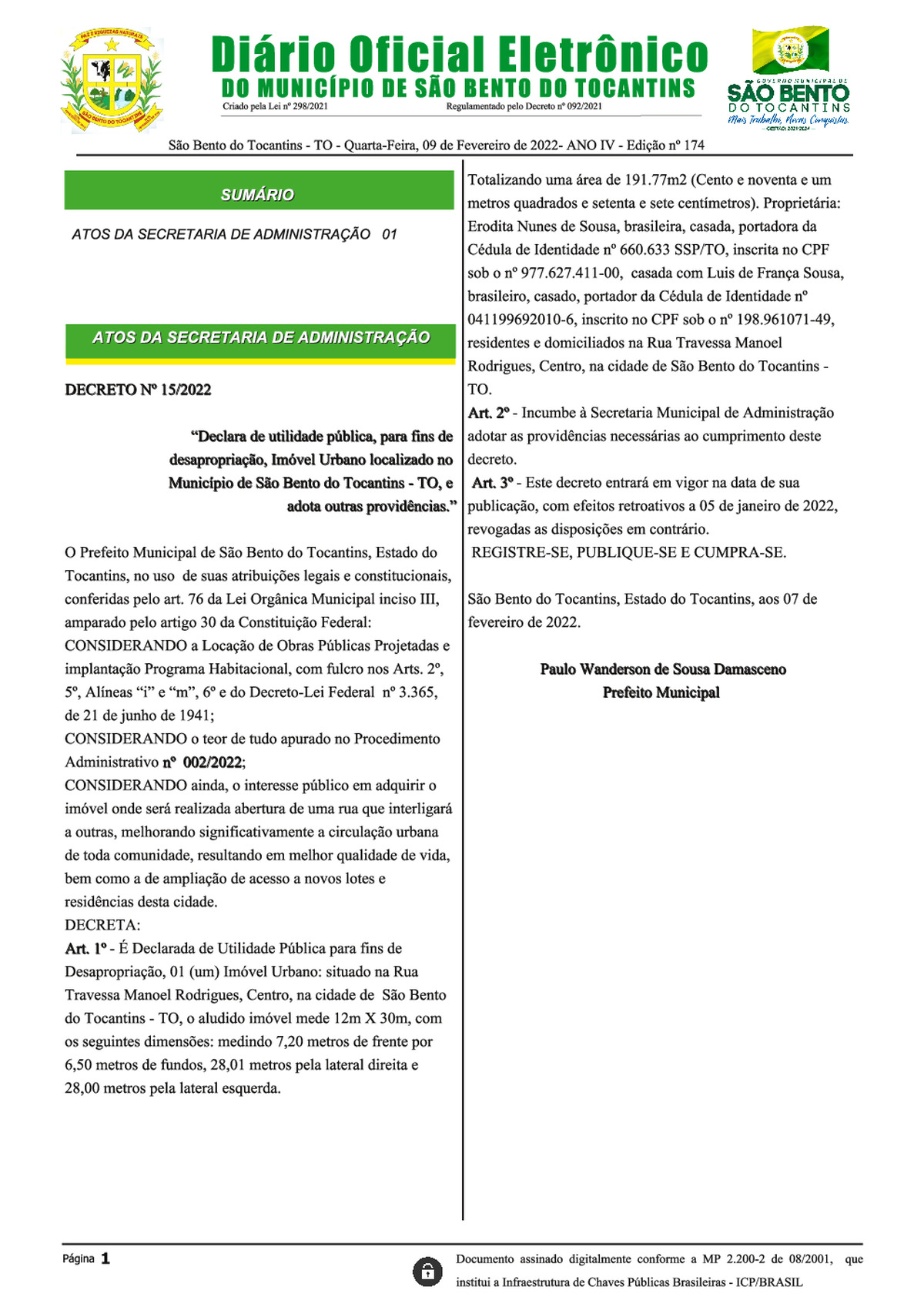 Diário Oficial - Edição N° 174
