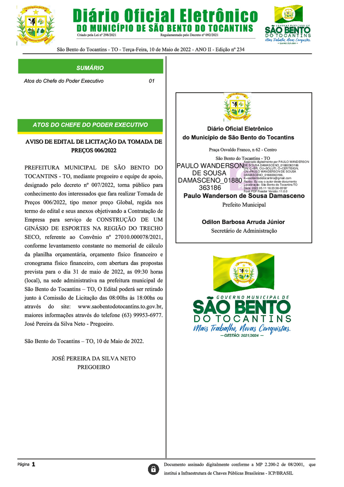 Diário Oficial - Edição N° 234