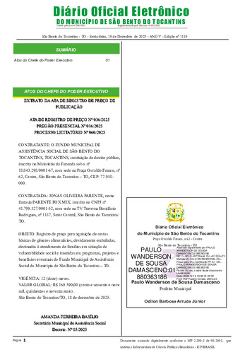 Diário Oficial - Edição N°1119