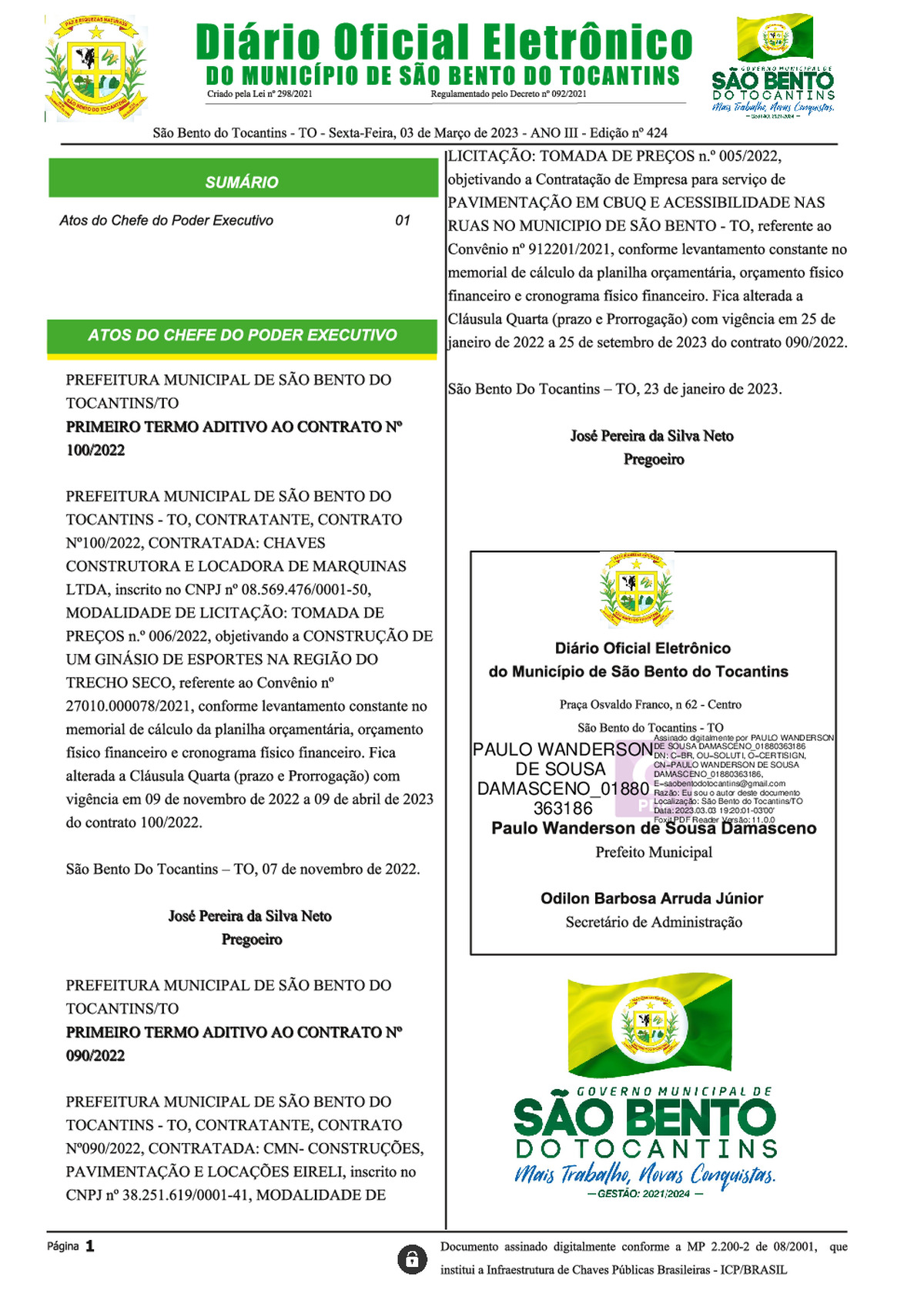 Diário Oficial - Edição Nº 424