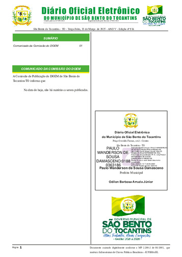 Diário Oficial - Edição Nº 916