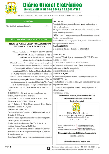 Diário Oficial - Edição N°1035