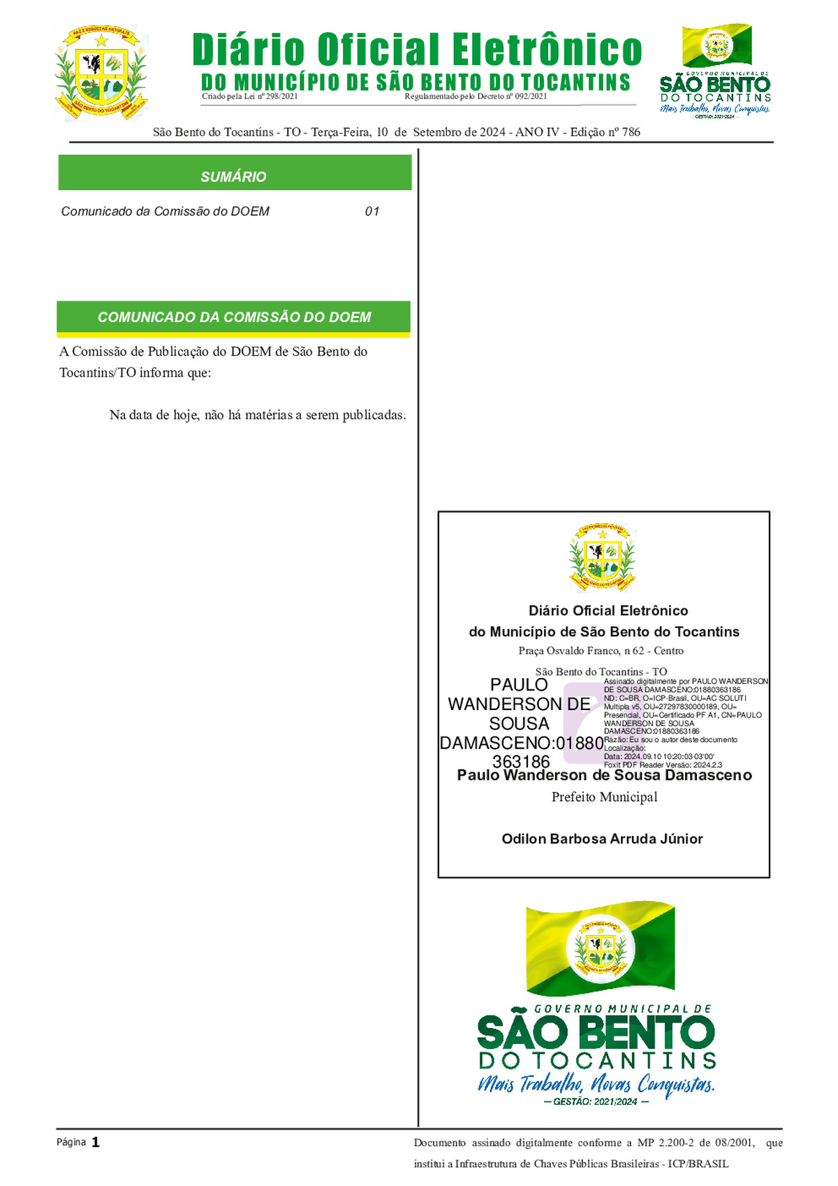 Diário Oficial - Edição N° 786